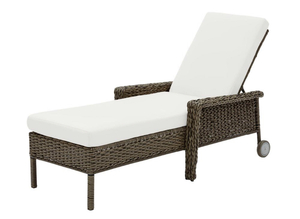 HAMPTON BAY Laguna Point Brown Wicker Outdoor Patio Chaise Lounge with Bare Cushions