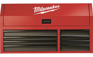MILWAUKEE 46 in. 8-Drawer Steel Storage Top Chest in Red and Black