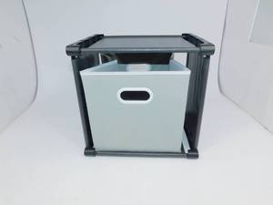 6 Grey Collapsible Canvas Storage Bins