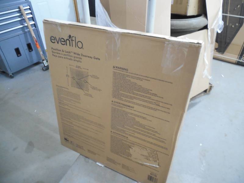 lot 137 image: Evenflo Position and Lock Tall Pressure Mount Wood Gate (expands from 31- 50 inches