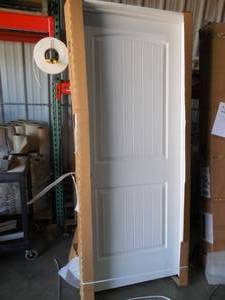 lot 48 image: JELD-WEN 34 in. x 80 in. Santa Fe White Painted Right-Hand Smooth Solid Core Molded Composite MDF Single Prehung Interior Door