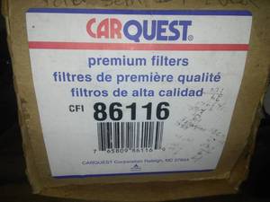 lot 8 image: NEW Ford Semi Oil Filter Carquest # 86116 2006 I.H. 9400 SBA.