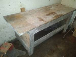 lot 42 image: Wood bench, table, heavy duty.