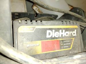 lot 72 image: Washtub, ceiling fan, Diehard charger, 6v & 12v and more.