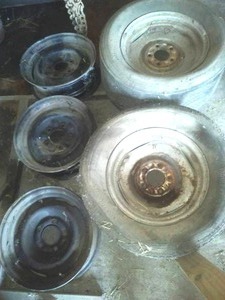 lot 90 image: 5  5 lug wheels - 4.25   spacing. 14