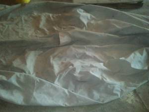 lot 111 image: 15 foot Gray boat cover - rubberized canvas.