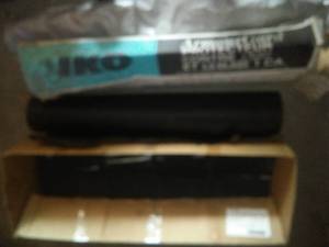 lot 122 image: Iko Edge Starter Strip 36  adhesive roll paper, plastic, machine shed end weather guards.