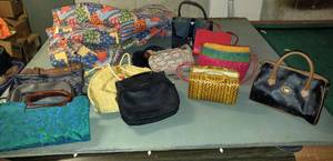lot 245 image: Vintage Snuggie and purse lot.