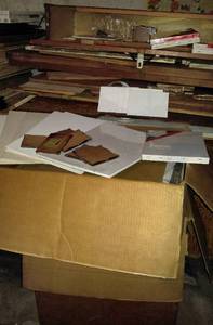 lot 248 image: Large Artist Lot- hinged Storage box, Canvas boards and more.