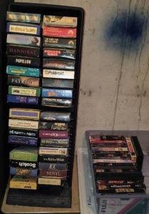 lot 254 image: VHS Tapes  Approx. 80 with organizer and Tote.