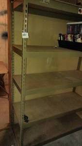lot 256 image: Tan 5 Utility Shelf  Florescent Balusters  CONTENTS NOT INCLUDED
