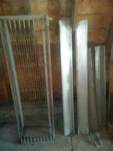 lot 157 image: 2 set of Running boards & vintage fold up bed on casters.