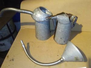 lot 297 image: 2 galvanized 2-quart, & funnel.