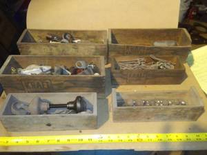 lot 331 image: 6 Wood cheese boxes & contents