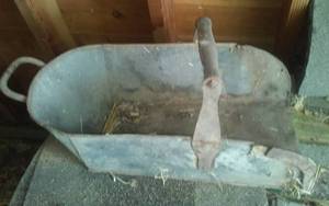 lot 364 image: Vintage wood coal handled bucket.