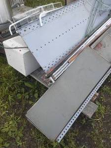 lot 380 image: 2 pallets of metal, cart, running boards, cooker, pot & more.
