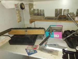 lot 426 image: 16 feet of shelf - garage items. Take a look