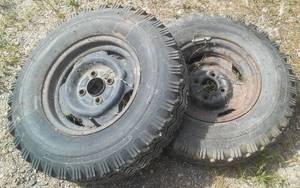 lot 399 image: 2 wheels 4 X 4.25 spacing, 13 in., As is