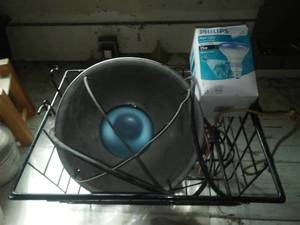 lot 403 image: Basket, plant light, bulbs & more.