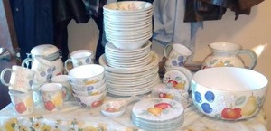 lot 551 image: Gibson Fruit Grove Pattern Dishes.  see pictures for details