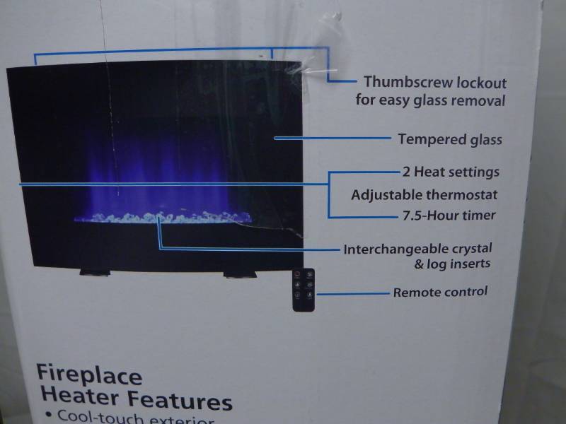 Mainstays WFP-22C Freestanding or Wall Mounted Fireplace Heater, Black  Finish, WFP-22C-Open Box | Rochester 20-8 Warehouse Clean out--Shipping  available on all lots-- | K-BID