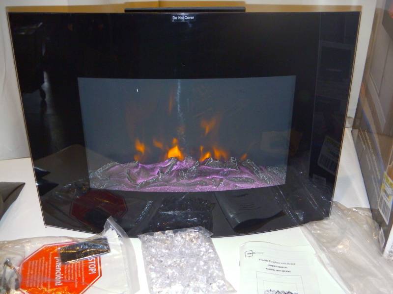 Mainstays WFP-22C Freestanding or Wall Mounted Fireplace Heater, Black  Finish, WFP-22C-Open Box | Rochester 20-8 Warehouse Clean out--Shipping  available on all lots-- | K-BID