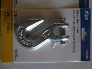 lot 35 image: 3  Blue Hawk Zinc-Plated Clevis Grab Hook 656927 -New