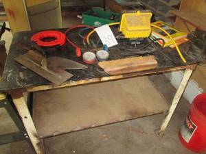 lot 39 image: Work Bench With Tools, Car Magazine...