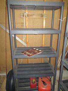 lot 54 image: 5 Tier Plastic Shelving Unit With H...