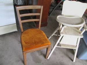 lot 64 image: Vintage Chair & High Chair...