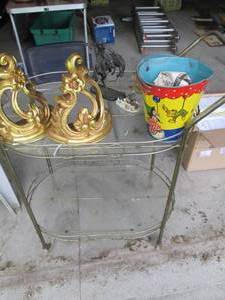 lot 67 image: Vintage Table With Contents See Ph...