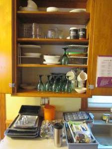 lot 120 image: Cabinet & Countertop Full of Dishes...