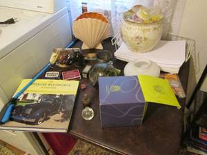 lot 130 image: Metal Framed Card Table With Conten...