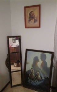 lot 144 image: (3) Wall Hangings, Painting (Jim Wa...