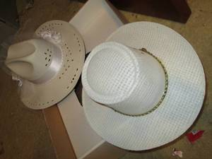 lot 148 image: (2) White Hats (Nancy Hughes Hat Co...