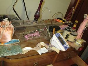 lot 153 image: Plastic Display 2 Tier Shelf Full o...