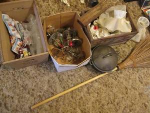 lot 178 image: Vintage Kitchen Lot, Wood Boxes Wit...