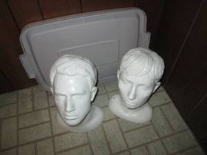 lot 254 image: 2 Male Mannequin Heads See Photos...