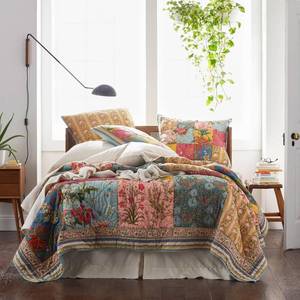 Rani Multicolored Vintage Floral Reversible FullQueen Cotton Patchwork Quilt, 50571Q-FQ-MULTI - NEW - QUILT ONLY