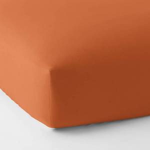 Cotton Persimmon Solid 300 Thread Count Percale Full Fitted Sheet, E4D8-F-PERSIMMON - NEW