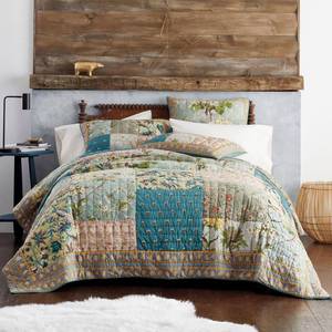 Mansfield Multicolored Floral Textured Cotton King Quilt, 50496Q-K-MULTI - NEW