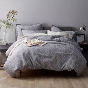 Clayton Blue Geometric Cotton Reversible King Duvet Cover, 50537D-K-BLUE - NEW