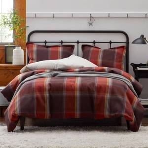 Preston Yarn-Dyed Plaid Flannel King Duvet Cover, 50470D-K-MULTI - NEW
