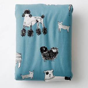Dog Walk Multicolored Flannel King Fitted Sheet, 50507B-K-MULTI - NEW