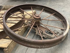 lot 9 image: (2) Antique Steel Wheels