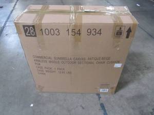 lot 103 image: Hampton Bay Commercial Grade Armless Middle Outdoor Sectional Chair Cushion 722938127214