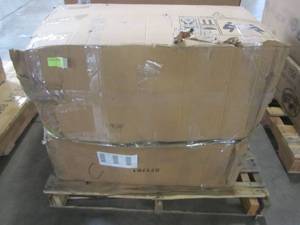 lot 112 image: Keter All-Weather Plastic Patio Loveseat Bahamas with Gray Cushion 235896