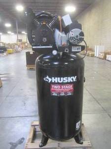 lot 1A image: Husky 80 Gal. 175 PSI Electric Stationary 2-Stage Air Compressor HDC802000