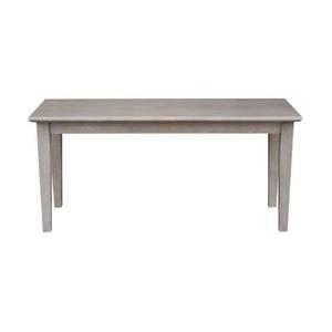 lot 114 image: International Concepts Weathered Taupe Gray Solid Wood Shaker Bench BE09-39