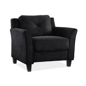 lot 142 image: Lifestyle Solutions Harvard Microfiber Chair with Curved Arm in Black CCHRFKS1M26BKVA